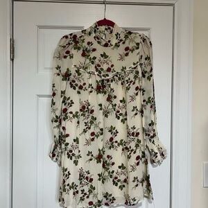 Reformation Cream and Red Jourdan Dress